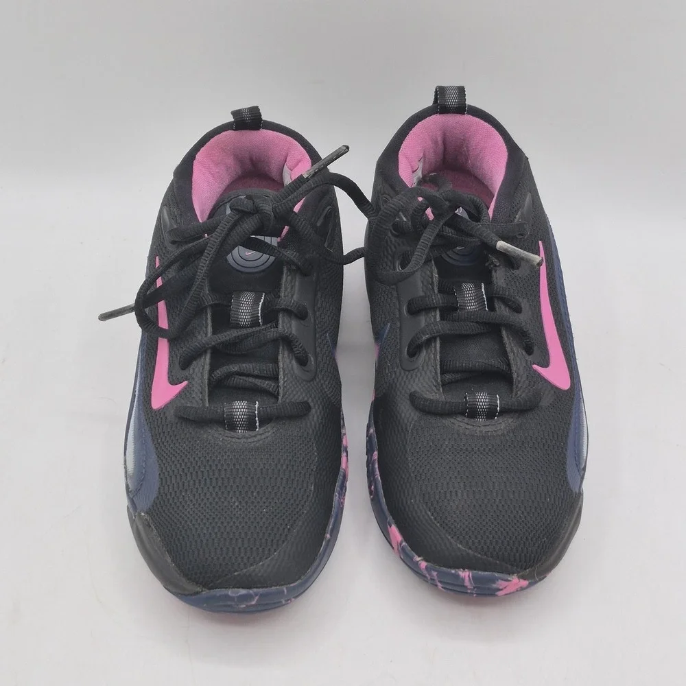 Nike Basketball Shoes Youth Size 1Y Black Pink Low Top Sneakers FN4384-003 - Picture 6 of 11